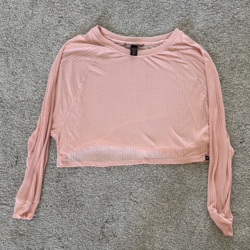 Victoria Secret Women's Pink Long Sleeve Crop Top